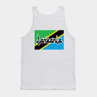 Flag of Tanzania, Africa | Arabic Style Script Font Tank Top